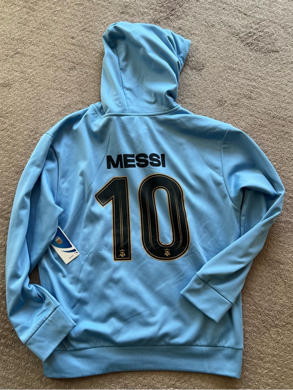 Argentina M AFA Light Blue Hoodie - Messi 10 - Picture 3 of 7
